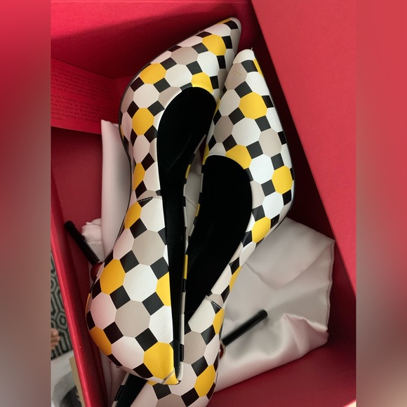 Roger Vivier Handcrafted Dec Sphere Palazzo Hexagon BNIB Sz 38 Made In Italy - Picture 14 of 16